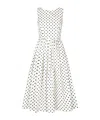 Dolce & Gabbana Pleated Polka-dot Cotton-poplin Midi Dress In White