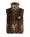 Dolce & Gabbana Logo-plaque Leopard-print Gilet In Black