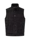 Dolce & Gabbana Corsuroy Sleeveless Jacket With Padding In Blue