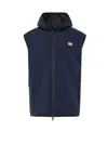 Dolce & Gabbana Sleeveless Jacket Hooded Design Grosgrain Profiles In Blue