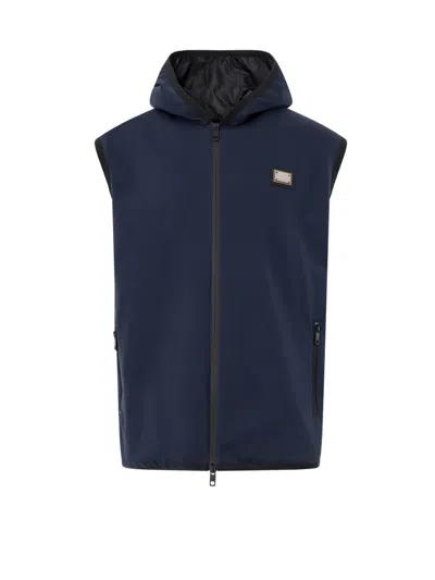 DOLCE & GABBANA SLEEVELESS JACKET WITH HOOD