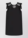 Dolce & Gabbana Sleeveless Knee Length Dress With Bow And V-back In Black