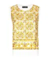 Dolce & Gabbana "silk Sleeveless Top With Mai In Yellow