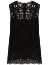 Dolce & Gabbana Cordonetto-lace Sleeveless Tank Top In Black