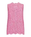 Dolce & Gabbana Sleeveless Lace Top In Rosa
