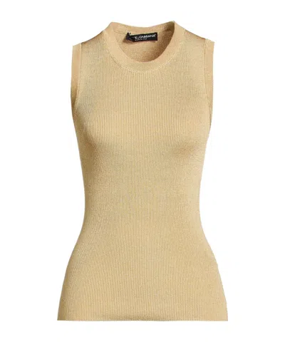 Dolce & Gabbana Sleeveless Lightweight Knit Top In Nude