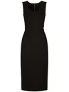 Dolce & Gabbana Sleeveless Milano Rib Midi Dress In Black