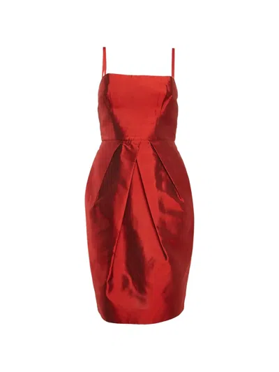 Pre-owned Dolce & Gabbana Sleeveless Pleated Mini Dress In Red