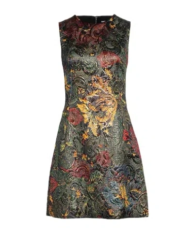 Dolce & Gabbana Sleeveless Printed Dress In Green