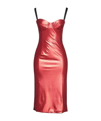 Dolce & Gabbana Sleeveless Slimfit Dress In Red