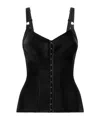 Dolce & Gabbana Satin Buttoned Fitted Top In Black