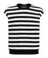 Dolce & Gabbana Sleeveless Kimono-style Striped Sweater In Black