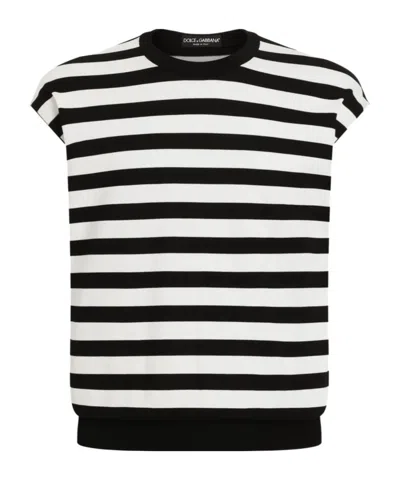Dolce & Gabbana Sleeveless T-shirt In Black
