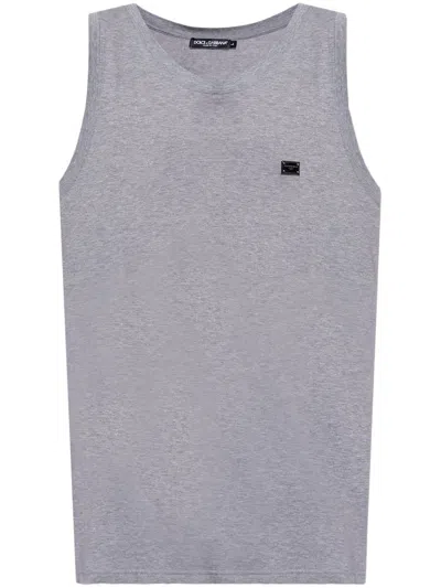 Dolce & Gabbana Sleeveless T-shirt In Grey