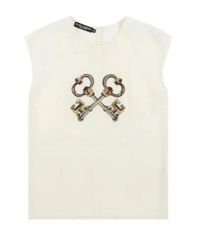 Dolce & Gabbana Sleeveless T-shirt In White