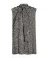 Dolce & Gabbana Sleeveless Silk Shirt With High Neck In Gray