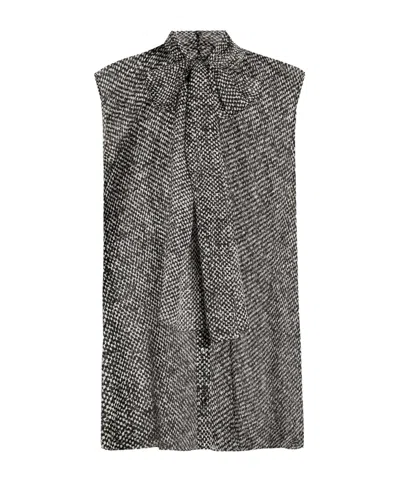 DOLCE & GABBANA SLEEVELESS TIE-NECK TOP