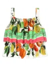 Dolce & Gabbana Sleeveless Top With Lemon And Orange Print In Multicolour