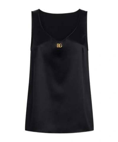 Dolce & Gabbana Sleeveless Vest In Black