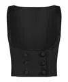 Dolce & Gabbana Double-breasted Duchess Silk Tuxedo Waistcoat In Black