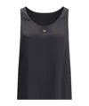 Dolce & Gabbana Satin Camisole Top With Logo In Black