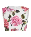 Dolce & Gabbana Jacquard Crop Top With Rose Print In White
