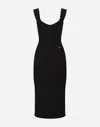 Dolce & Gabbana Women's Layered-neck Midi Dress In Black
