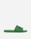 Dolce & Gabbana Rubber Beachwear Sliders In Verde