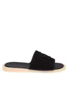 Dolce & Gabbana Pantoletten Aus Wildleder In Black