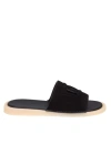 Dolce & Gabbana Pantoletten Aus Wildleder In Black