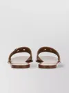 Dolce & Gabbana Slide Sandal With Leather And Gold-tone Hardware