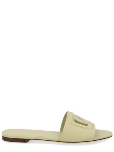 Dolce & Gabbana Women Slide Sandal With Logo In Green