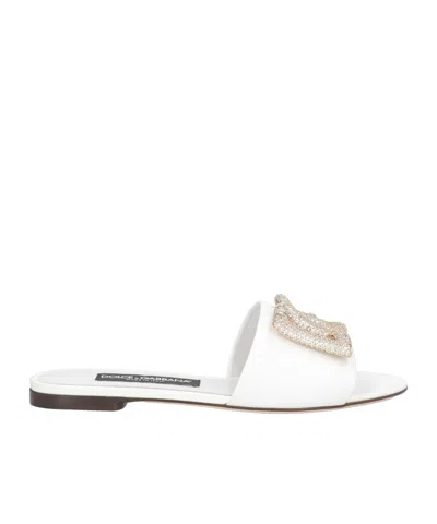 Dolce & Gabbana Slide Sandals In White