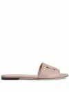 Dolce & Gabbana Women Dg Logo Leather Flat Sandals