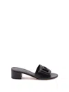 Dolce & Gabbana Dg Logo Leather Sandals In Black