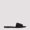 Dolce & Gabbana Black Goat Leather Slides With Signature Dg Logo In Black