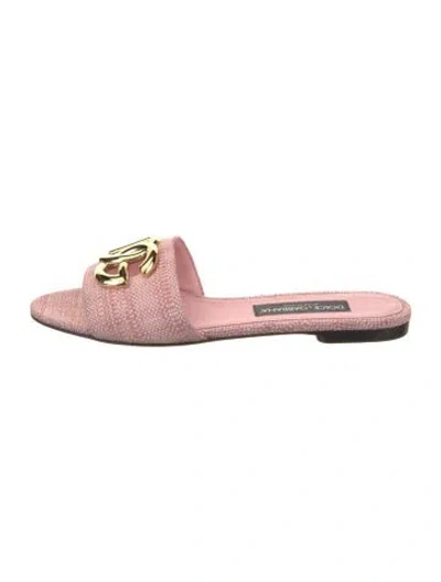 Pre-owned Dolce & Gabbana Slides In Pink