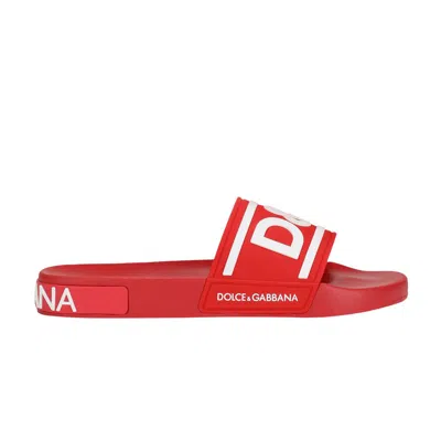 Pre-owned Dolce & Gabbana Slides 'red' | Men's Size 43