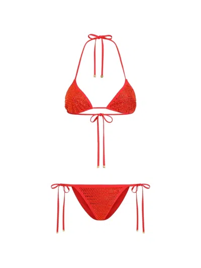 Dolce & Gabbana Sliding Triangle Bikini In Orange