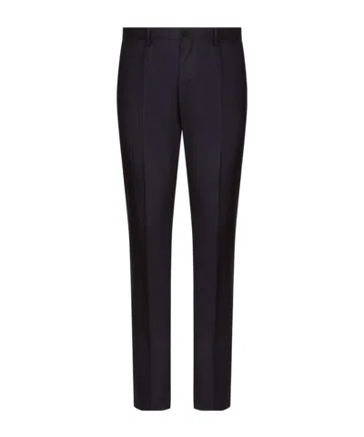Dolce & Gabbana Slim-cut Striped Trousers In Black