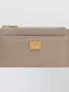 Dolce & Gabbana Slim Design Plonge Cardholder With Gold Hardware In Neutral