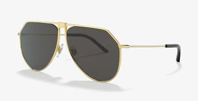 Pre-owned Dolce & Gabbana Slim Dg 2248 Gold/grey (02/87) Sunglasses In Gray