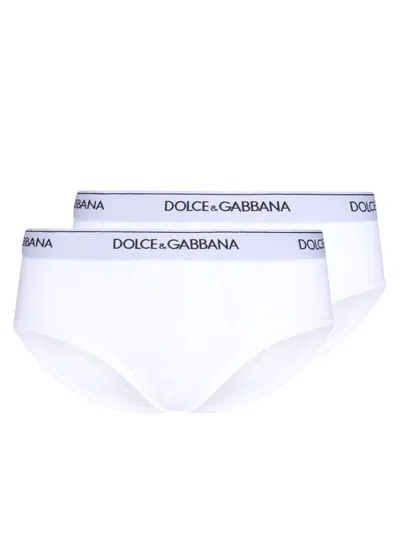 Dolce & Gabbana Slim Fit Bi-pack Slip For Men In White