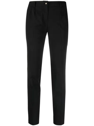 DOLCE & GABBANA SLIM-FIT BLACK WOOL TROUSERS