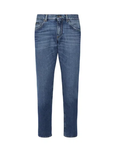Dolce & Gabbana Slim Fit Blue Cotton Jeans
