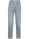 Dolce & Gabbana 'amber' Light Blue Jeans With Rips In Cotton Denim Woman In Blue