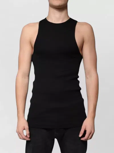 Dolce & Gabbana Slim Fit Cotton Sleeveless Round Neck Tank In Black