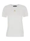Dolce & Gabbana White T-shirt With Dg Logo On The Front Finished With Rhinestones In White