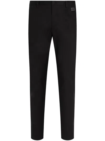 Dolce & Gabbana Slim Fit Cotton Trousers In Black
