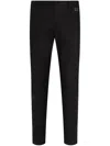 Dolce & Gabbana Stretch Wool Pants With Re-edition Label In Black